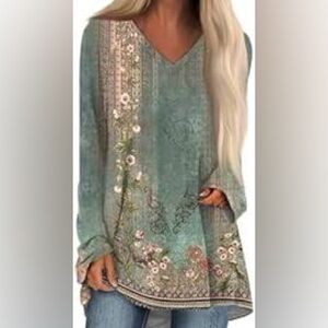 Floral Patterned Long Sleeve Top